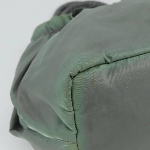 PRADA Hand Bag Nylon 2way Green Gold Auth 104393 - Picture 14 of 16